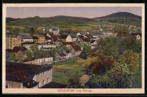 AK Hohenelbe, Teilansicht vom Ölberg aus
