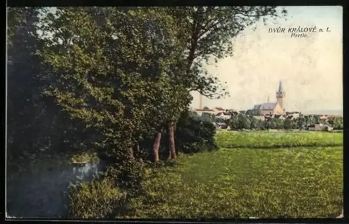 AK Dvur Králové n. Labem, Blick zum Ort