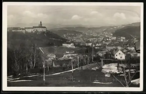 AK Náchod, Panorama mit Schloss
