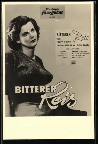 AK Reklame für den Film Bitterer Reis mit Andela Holldack