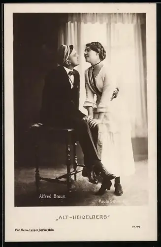 AK Alt-Heidelberg, Filmszene mit Alfred Braun und Paula Schneider