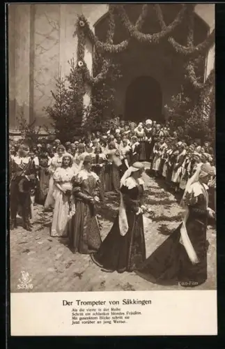 AK Der Trompeter von Säckingen, Gläubige verlassen die Kirche