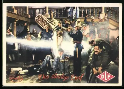 AK Filmszene aus Das sündige Dorf, Platzkonzert im Gasthof