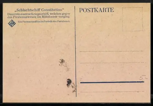 AK Schlachtschiff Constitution, Filmszene, Schiff auf See