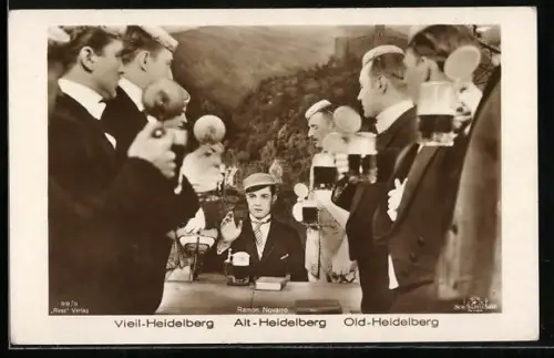 AK Filmszene aus Alt-Heidelberg, Schauspieler Ramon Novarro