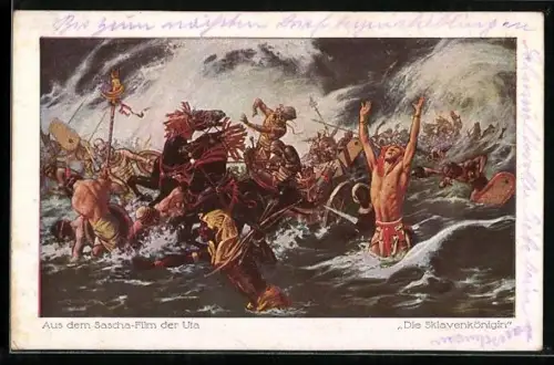 Künstler-AK Filmszene aus Die Sklavenkönigin