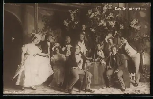 AK Das Dreimäderlhaus, Darsteller der Operette