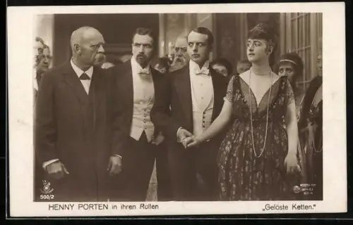AK Schauspielerin Henny Porten in Gelöste Ketten, mit Filmpartner