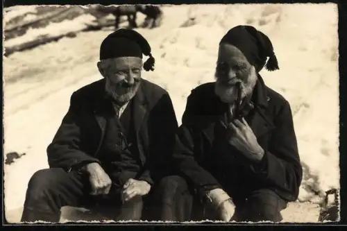 AK Filmszene aus Glücksfahrt im Schnee, Bergbauern