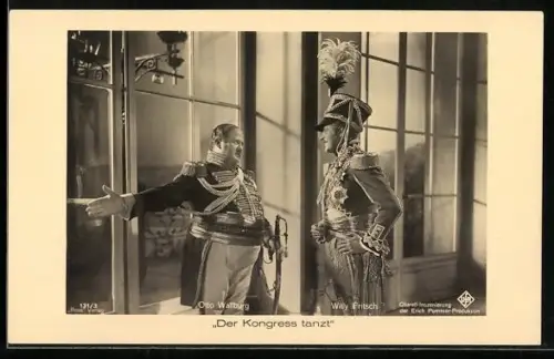AK Der Kongress tanzt, Otto Wallburg und Willy Fritsch in einer Filmszene