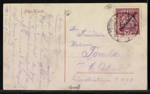 AK Filmszene aus Wogen des Schicksals mit Mia May