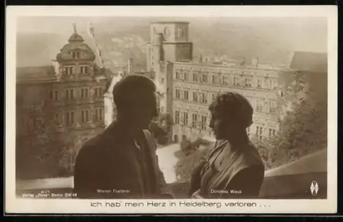 AK Ich hab` mein Herz in Heidelberg verloren..., Schauspieler Werner Fuetterer und Dorothea Wieck