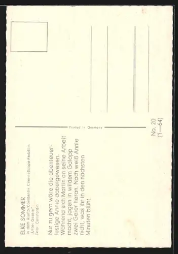 AK Elke Sommer in Unter Geiern