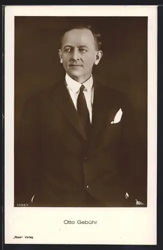 AK Schauspieler Otto Gebühr im Anzug mit Krawatte
