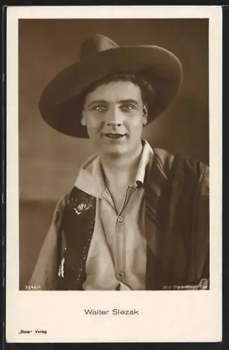 AK Schauspieler Walter Slezak im Kostüm einer Filmrolle