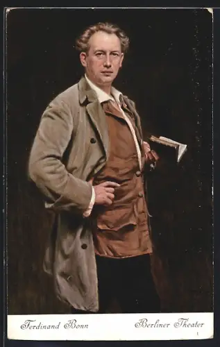 AK Berlin, Berliner Theater, Schauspieler Ferdinand Bonn mit Buch