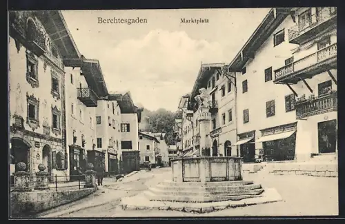 AK Berchtesgaden, Marktplatz mit Wohnhäusern