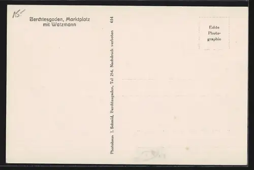 AK Berchtesgaden, Marktplatz, im Hintergrund der Watzmann