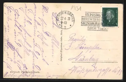 AK Berchtesgaden, Sonntagsszene in der Innenstadt