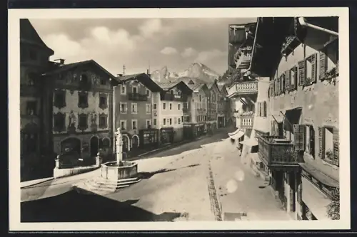 AK Berchtesgaden, Marktplatz, Watzmann