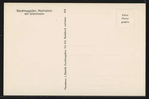AK Berchtesgaden, Marktplatz, Watzmann