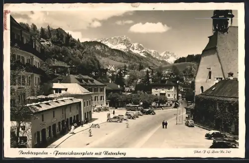 AK Berchtesgaden, Franziskanerplatz mit Untersberg