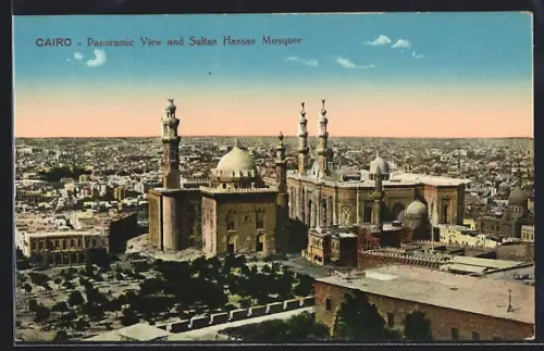 AK Cairo, Panoramic View and Sultan Hassan Mosquee