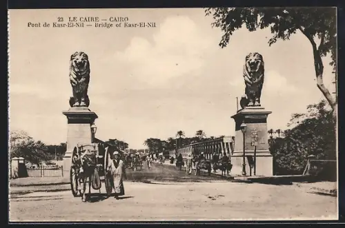 AK Cairo, Bridge of Kasr-El-Nil