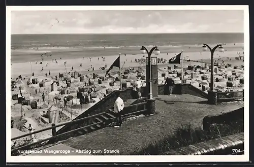 AK Wangerooge, Abstieg zum Strande, 