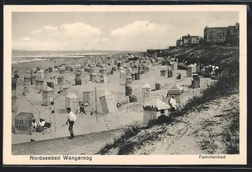 AK Wangeroog, Familienbad, Strand mit Strandkörben