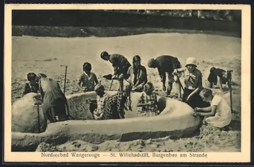 AK Wangerooge, St. Willehadstift, Burgenbau am Strande