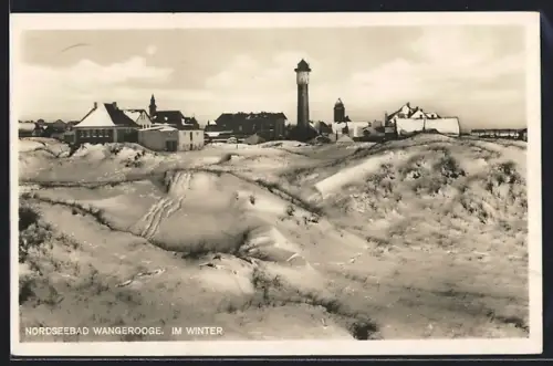 AK Nordseebad Wangerooge, Ortsansicht im Winter