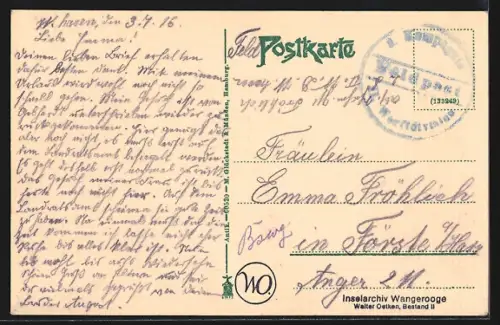 AK Wangerooge, Strand-Hotel Germania von J. U. Jürgens