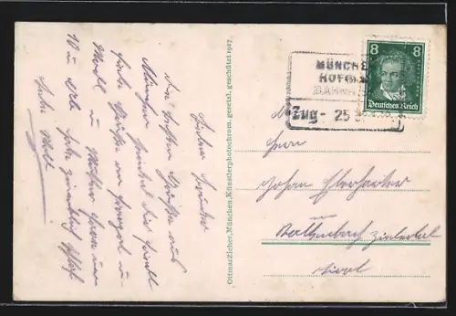 AK München, Bahnhofsplatz mit Strassenbahn