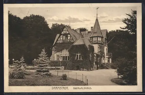 AK Darmstadt, Gasthof Oberwaldhaus