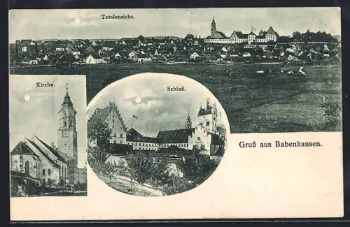 AK Babenhausen / Schwaben, Kirche, Inneres des f. f. Schlosses, Totalansicht