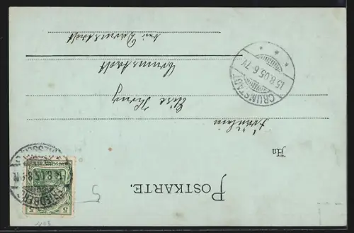 Mondschein-AK Friedberg i. B., Ortsansicht aus der Vogelschau