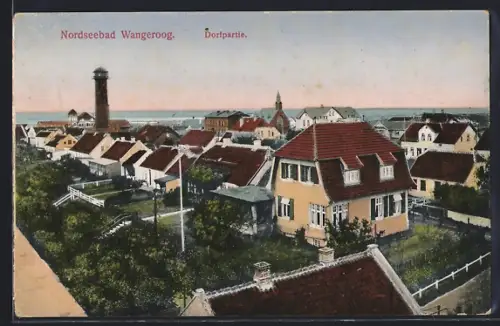 AK Wangeroog, Dorfpartie aus der Vogelschau