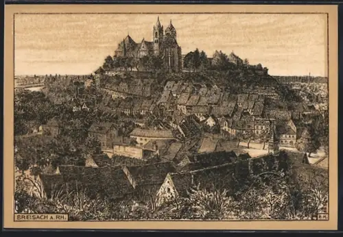 AK Breisach a. Rh., Stadtansicht mit Münster