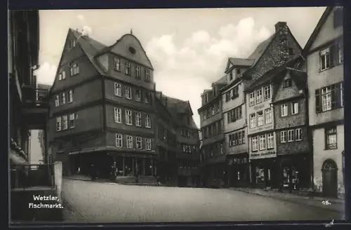 AK Wetzlar, Strassenpartie am Fischmarkt