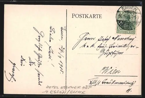 AK Essen /Ruhr, Hotel Essener Hof, Saal IV als Empfangsraum