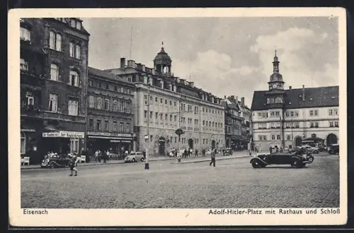 AK Eisenach, Platz mit Rathaus und Schloss