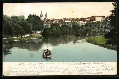 AK Eger, Blick vom Entenstein mit Boot
