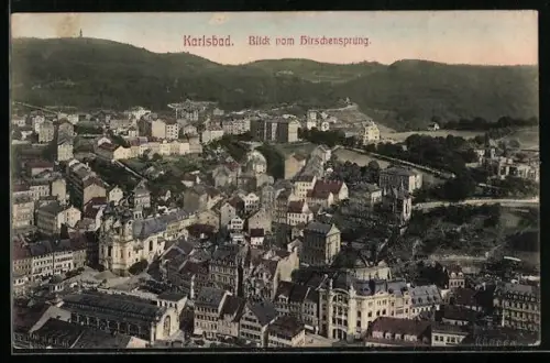 AK Karlsbad, Blick vom Hirschensprung
