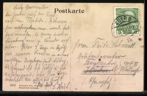 AK Karlsbad, Blick vom Hirschensprung