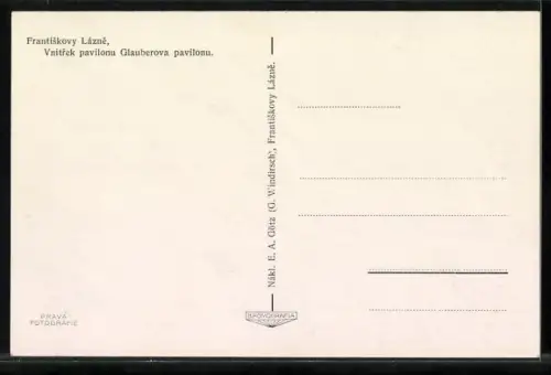 AK Frantiskovy Lázne, Vnitrek pavilonu Glauberova pavilonu
