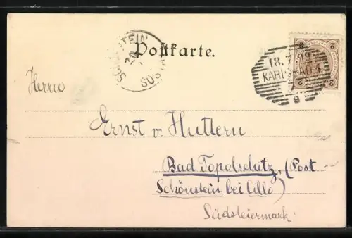 AK Karlsbad, Schlossbrunnen