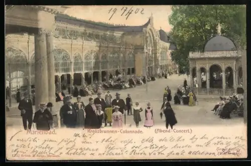 AK Marienbad, Abend-Konzert an der Kreuzbrunnen-Colonnade