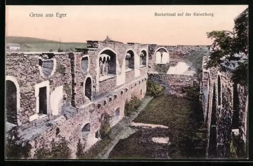 AK Eger, Bankettsaal auf der Kaiserburg