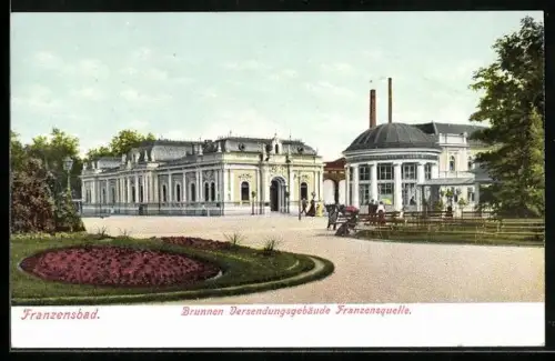 AK Franzensbad, Brunnen Versendungsgebäude Franzensquelle
